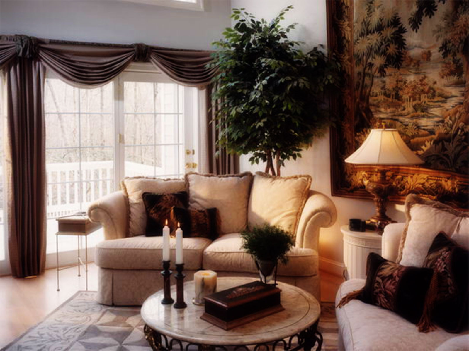 living room ideas with tapestry