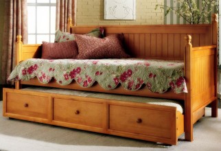 1600x1042px A Warm Daybed With Trundle In Honey Maple Picture in Bedroom