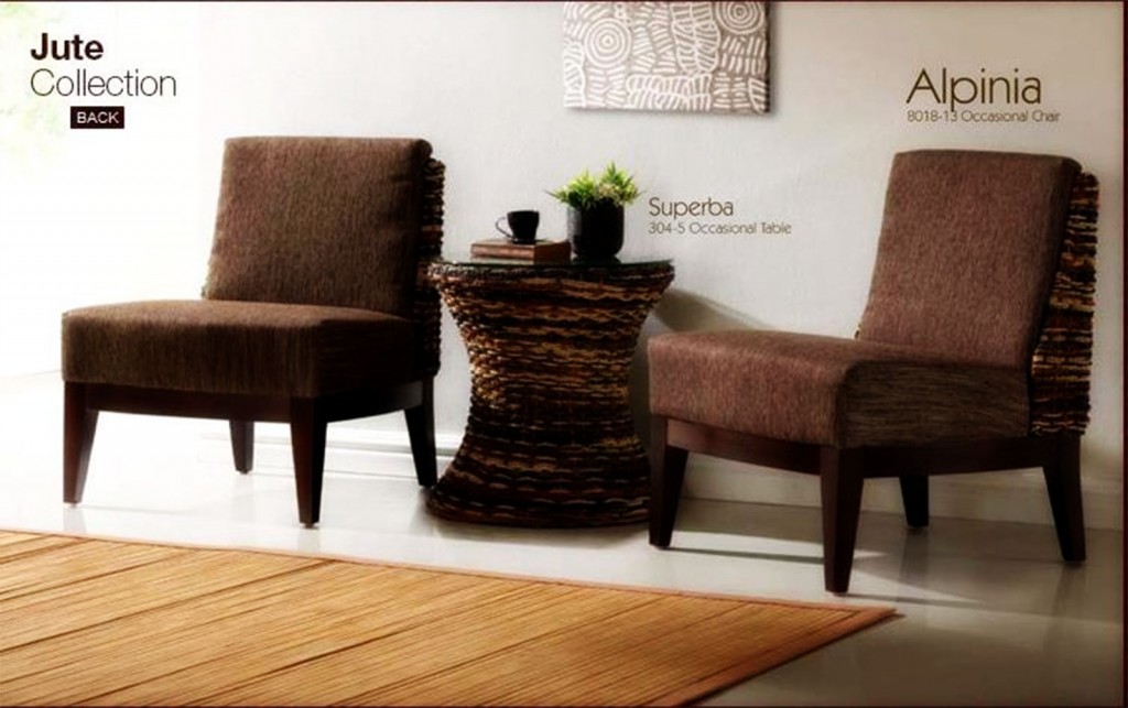 Accent Chairs In Jute And Wood in Chair