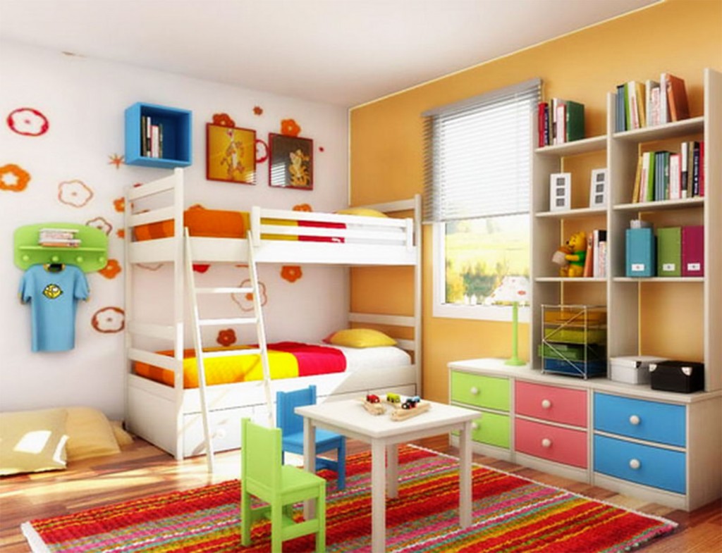 Bright Colorful Kids Bedroom in Bedroom