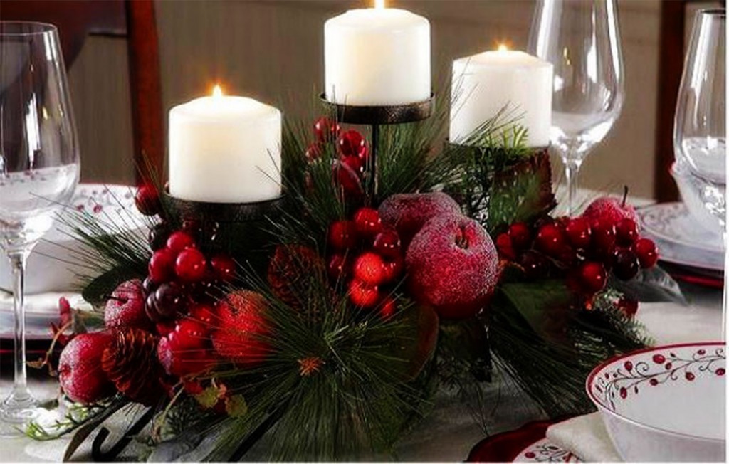 Christmas Theme Table Arrangement in Table