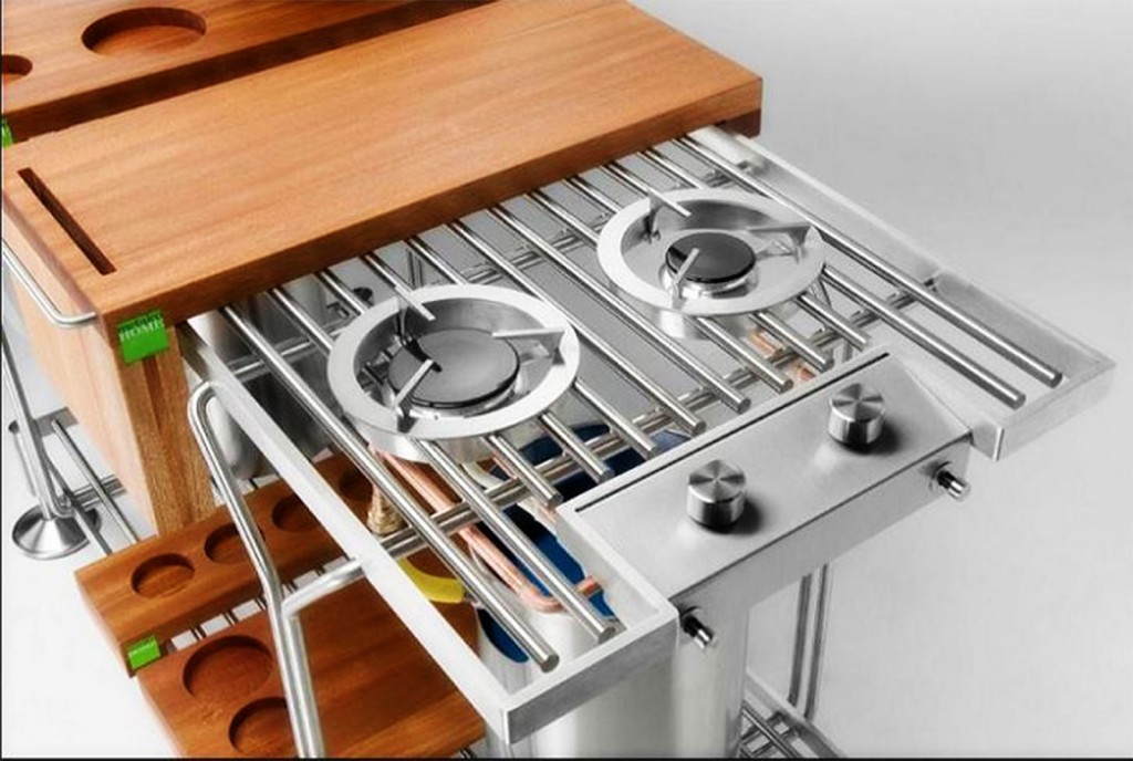 Details On Portable Stove Island in Kitchen