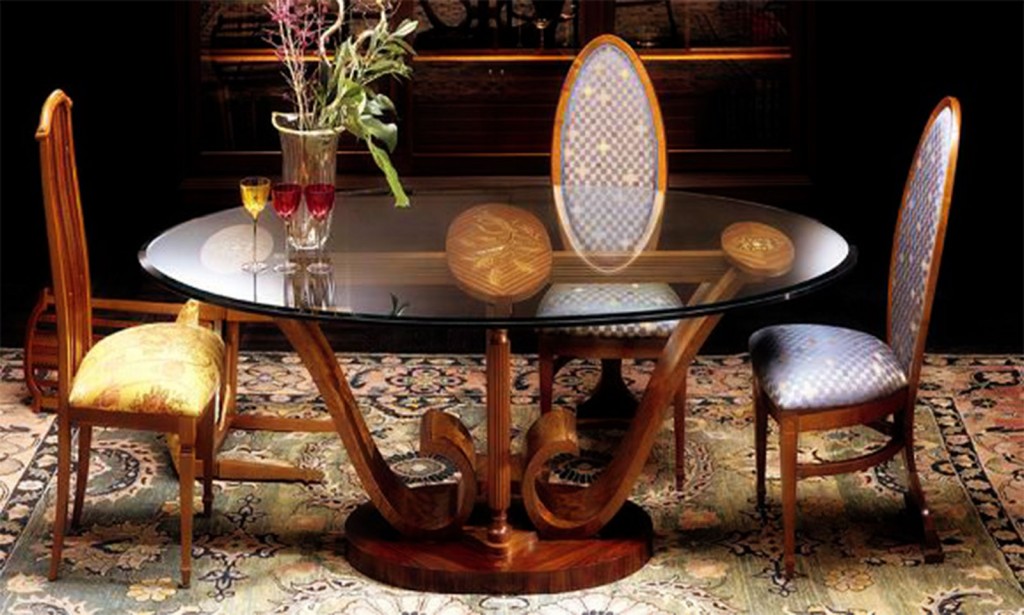 Exquisite Loking Glass Topped Table in Table