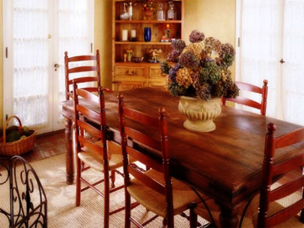 French Country Style Dining Room in Kitchen
