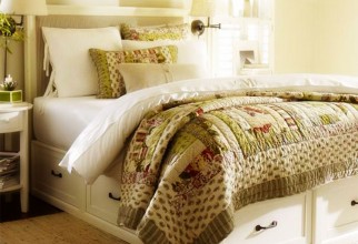 1600x1441px White Bed With Straight Headboard Picture in Bedroom