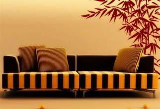 1600x1320px Beautiful Looking Bamboo Leaves Wall Decals Picture in Furniture Idea