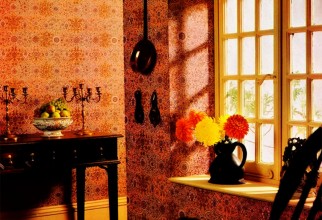 1600x1344px Beige And Orange Floral Picture in Furniture Idea