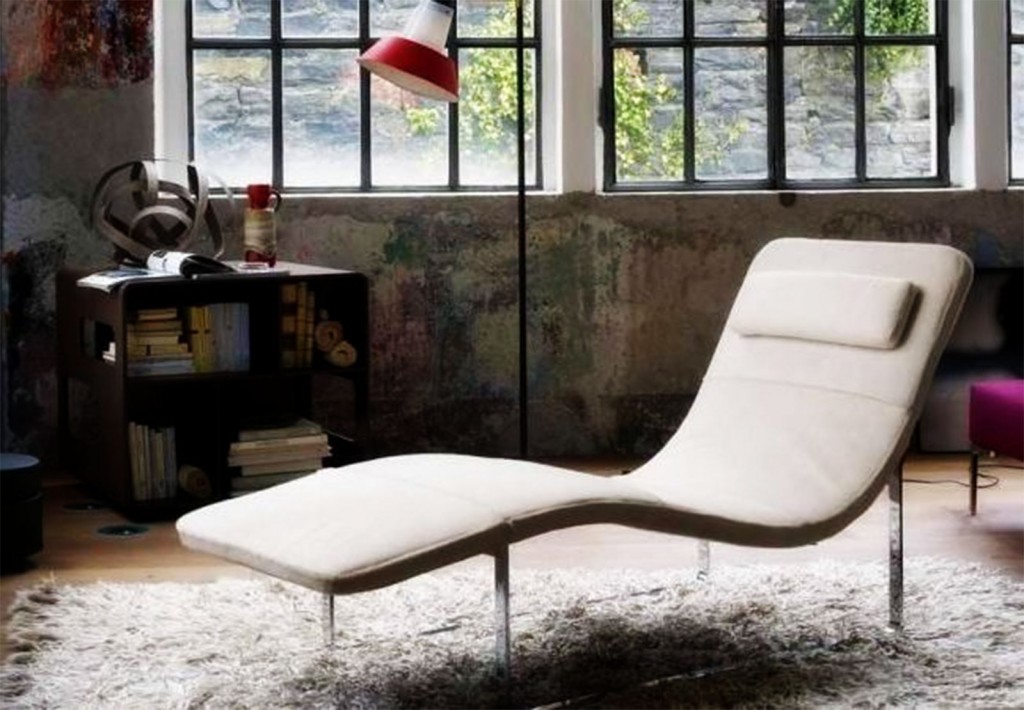 Handsome Chaise Lounge In Cream in Furniture Idea