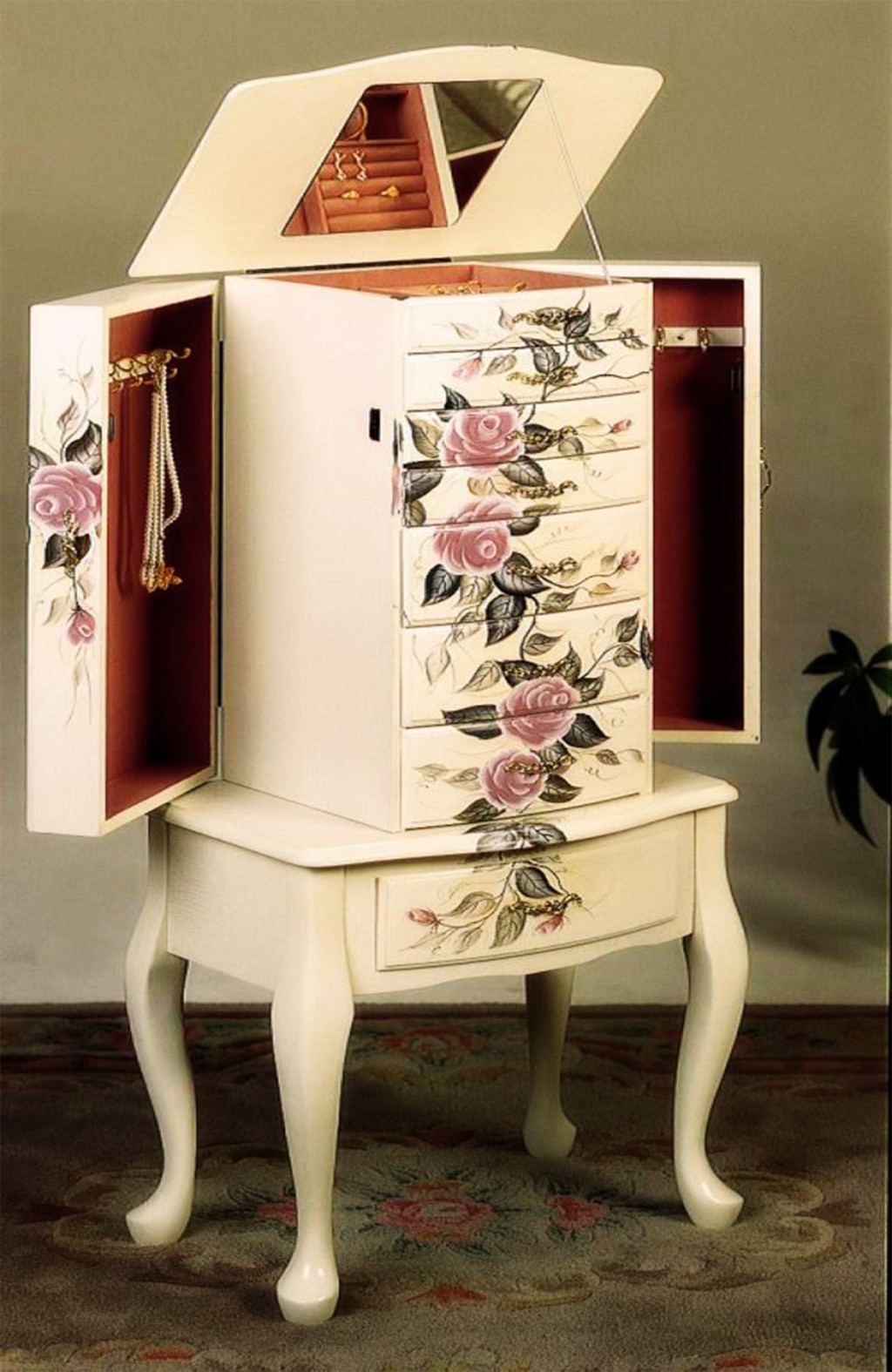 Handsome Looking Hand Painted In Offwhite in Furniture Idea