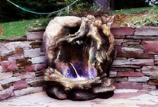 1600x1434px Rustic Looking Fountain In Log Holder Picture in Furniture Idea
