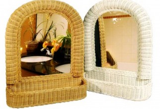 1600x1205px Two Wicker Framed Mirrors With Holders Picture in Furniture Idea