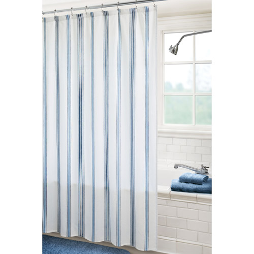 Blue And White Shower Curtain in Curtain