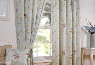 868x1158px Blue Patterned Curtains Picture in Curtain