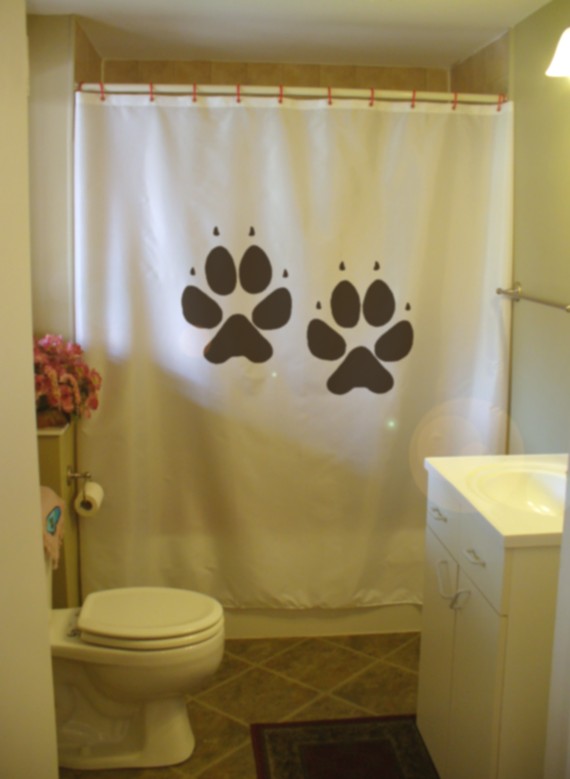 Dog Shower Curtain in Curtain
