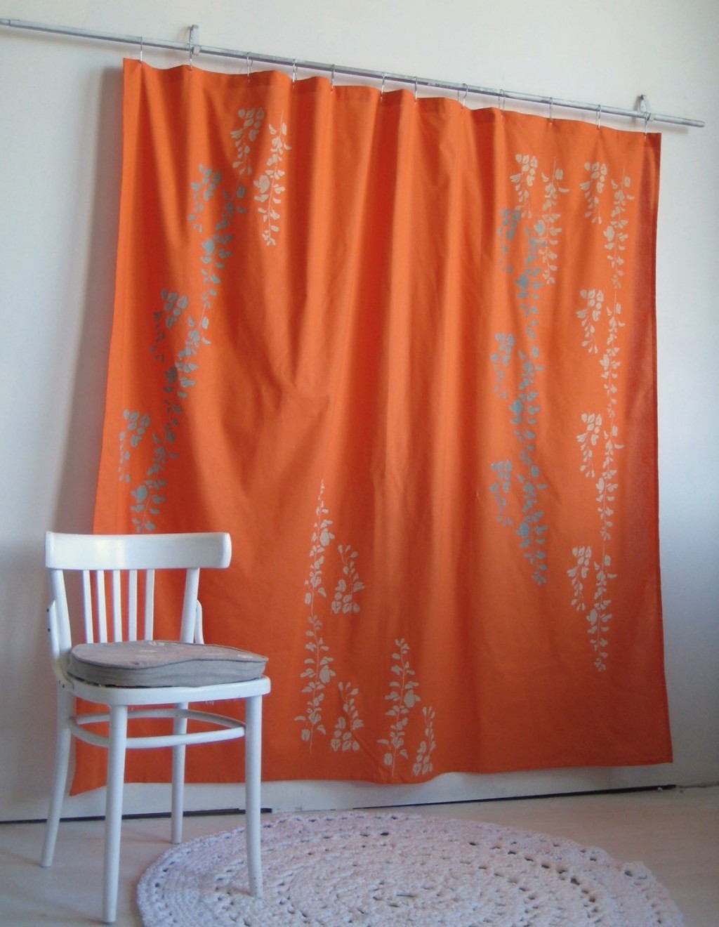 Orange Shower Curtains in Curtain