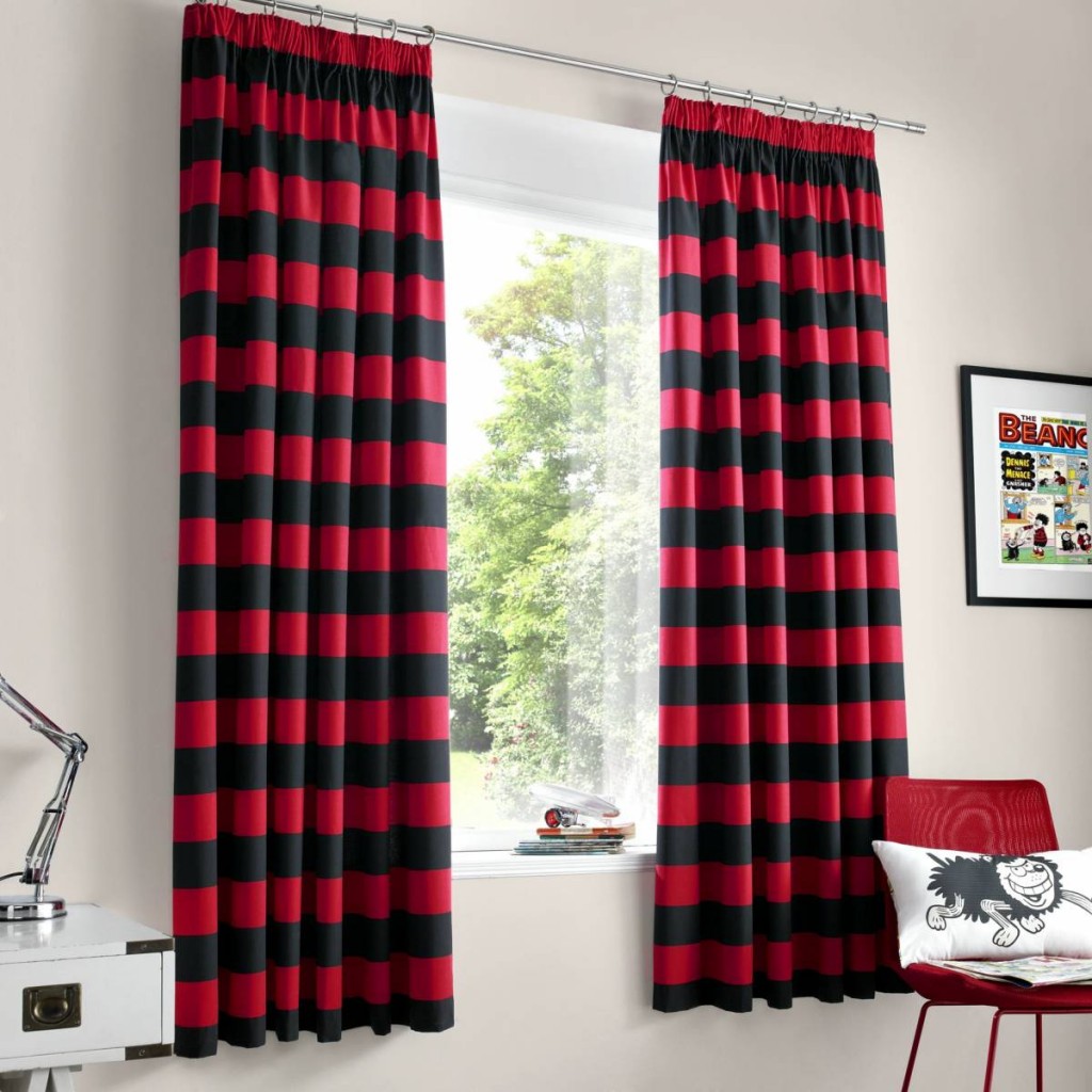 Red And Black Curtains in Curtain