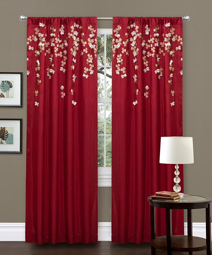 Red Curtain Panels in Curtain
