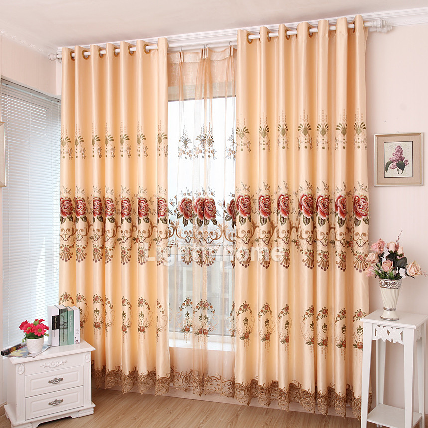 Yellow Patterned Curtains in Curtain
