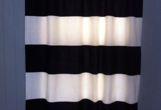 736x985px Black And White Horizontal Striped Curtains Picture in Curtain