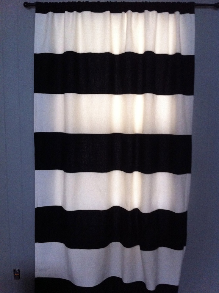 Black And White Horizontal Striped Curtains in Curtain
