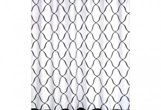 736x736px Black And White Shower Curtain Picture in Curtain