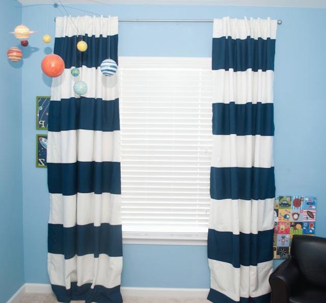 Blue And White Striped Curtains in Curtain