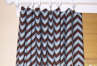 570x555px Blue Chevron Curtains Picture in Curtain
