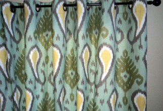 570x428px Blue Ikat Curtains Picture in Curtain