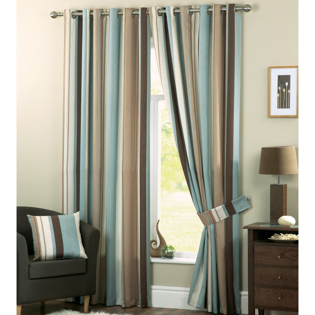 Blue Striped Curtains in Curtain