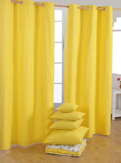 Bright Yellow Curtains in Curtain