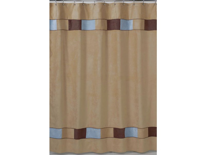 Brown And Blue Shower Curtain in Curtain