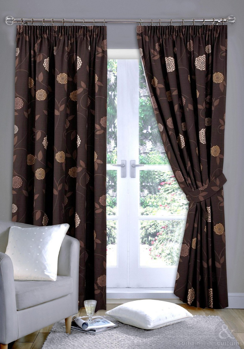 Brown Curtains in Curtain