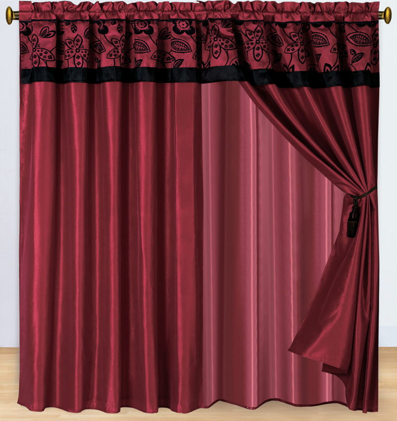 Burgundy Curtains in Curtain