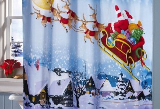 550x693px Christmas Shower Curtain Picture in Curtain