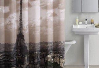 800x1059px Eiffel Tower Shower Curtain Picture in Curtain
