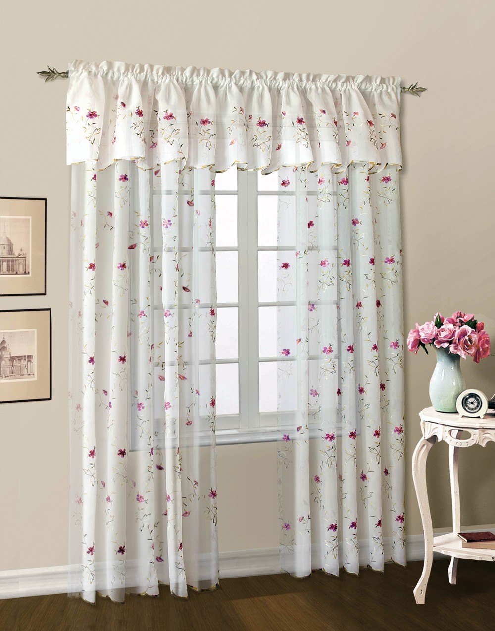 Embroidered Sheer Curtains in Curtain