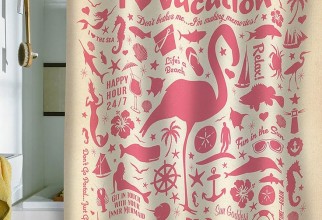 736x736px Flamingo Shower Curtain Picture in Curtain