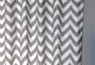 570x718px Grey Chevron Curtains Picture in Curtain