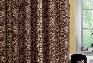 607x1001px Leopard Print Shower Curtain Picture in Curtain