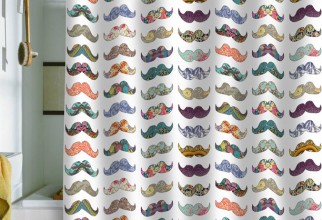 612x612px Mustache Shower Curtain Picture in Curtain