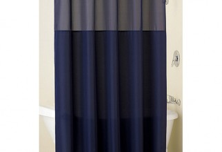 500x500px Navy Shower Curtain Picture in Curtain