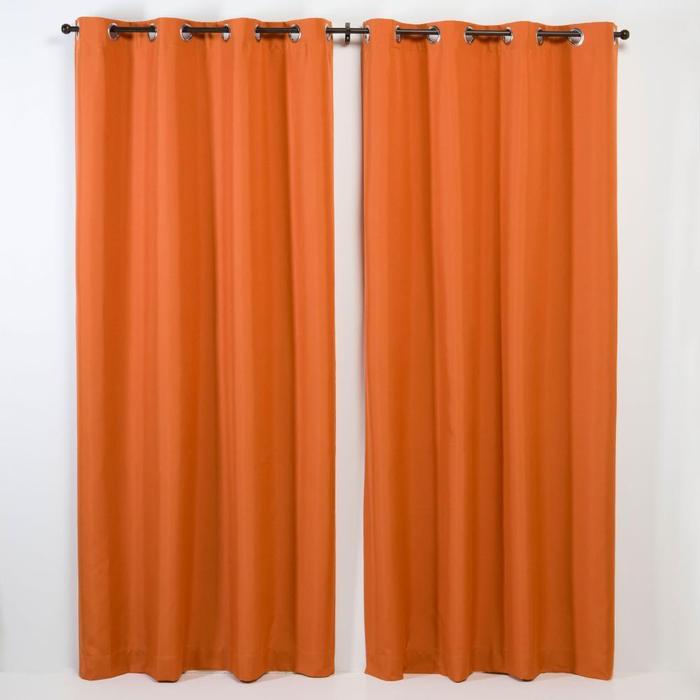 Orange Curtain Panels in Curtain