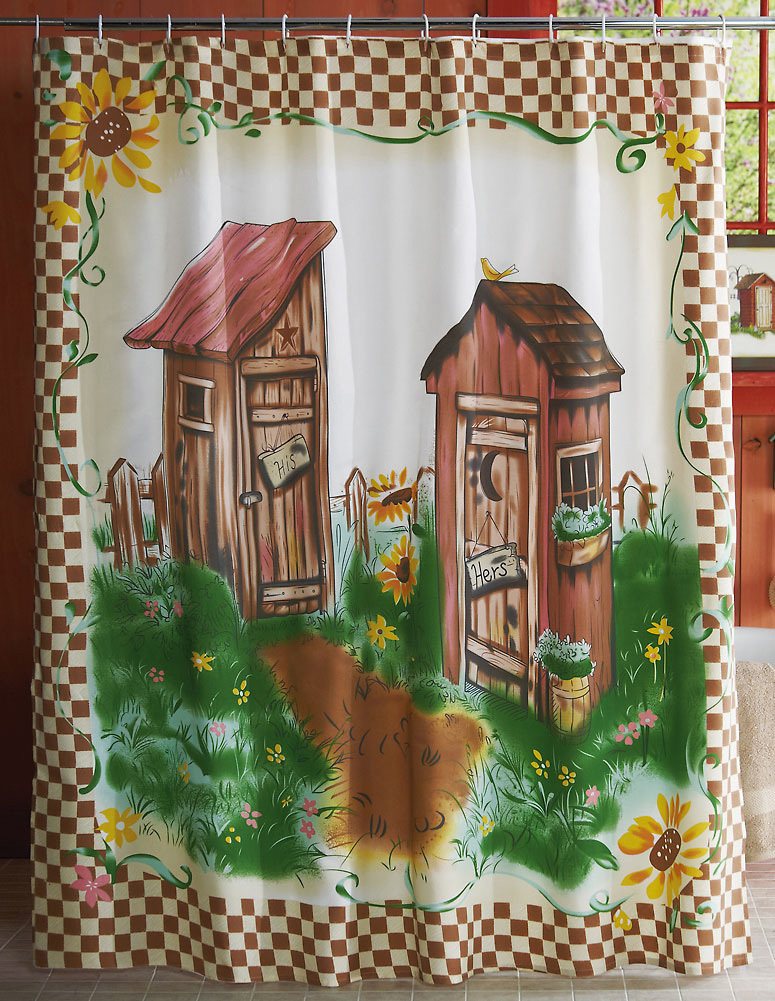 Outhouse Shower Curtain in Curtain