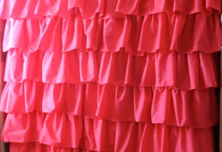 570x855px Pink Ruffle Shower Curtain Picture in Curtain