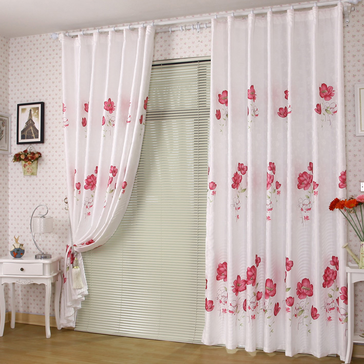 Red And White Curtains in Curtain