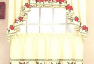 412x500px Red Kitchen Curtains Picture in Curtain