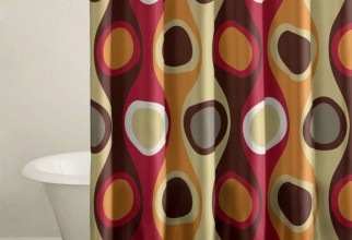 900x900px Red Shower Curtain Picture in Curtain
