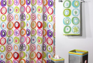 500x590px Retro Shower Curtain Picture in Curtain
