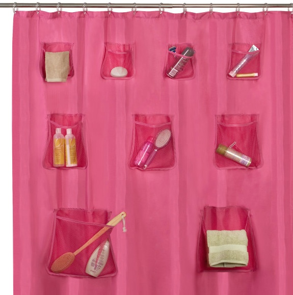 Shower Curtain With Pockets in Curtain