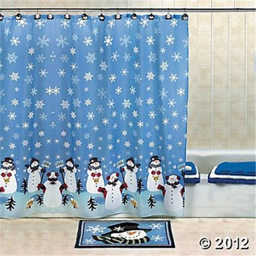 Snowman Shower Curtain in Curtain